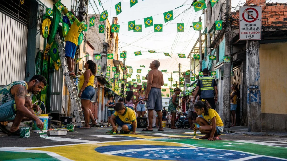 Ruas no clima da Copa: saiba como decorar o seu bairro e pintar o asfalto sem tomar multa