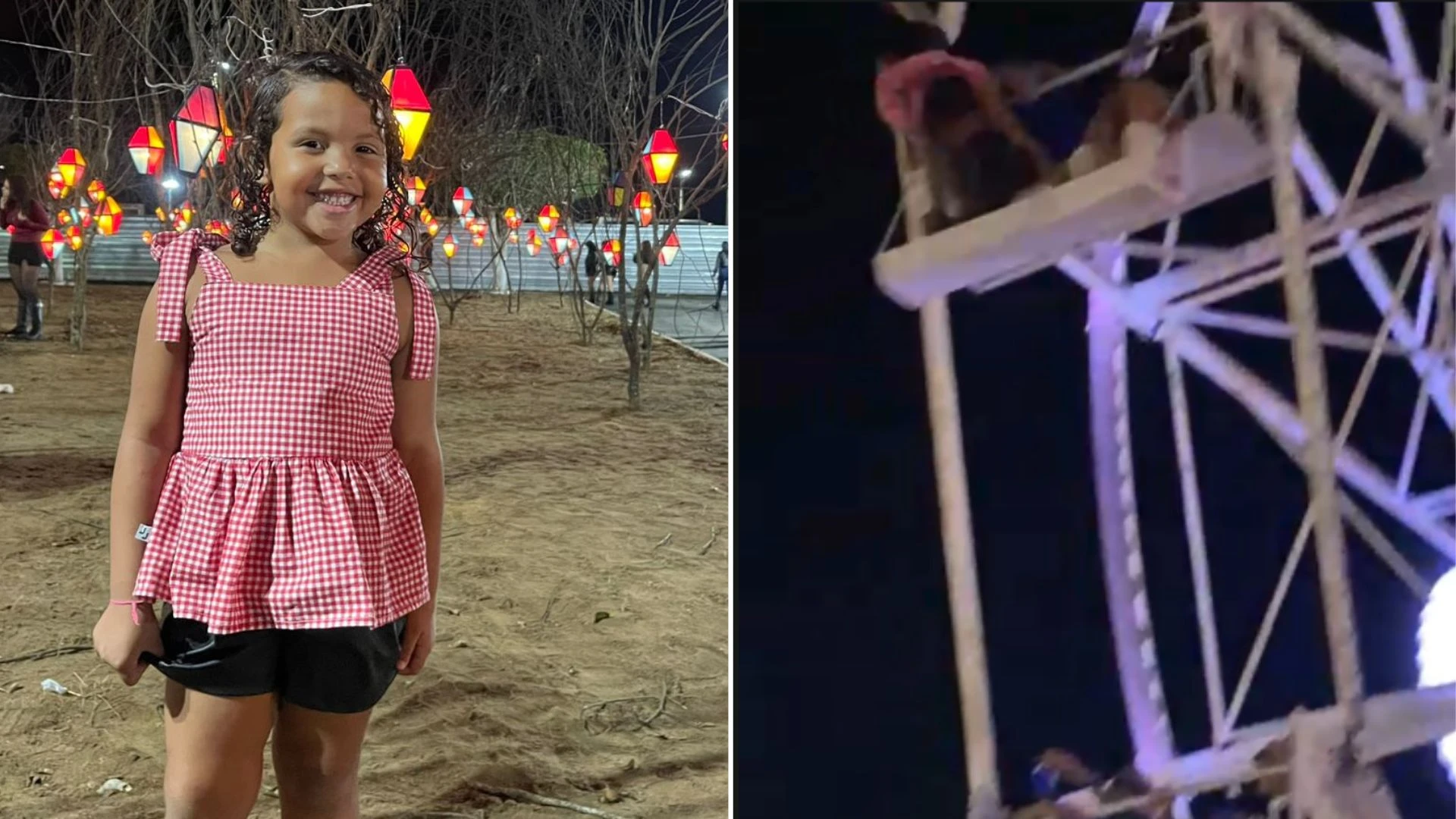 Menina de 5 anos que caiu de roda gigante recebe alta e deve ficar em observação