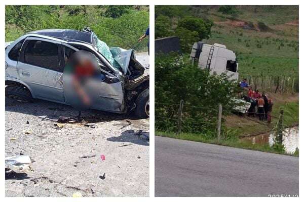 Acidente entre carreta e dois carros deixa seis mortos no nordeste da Bahia