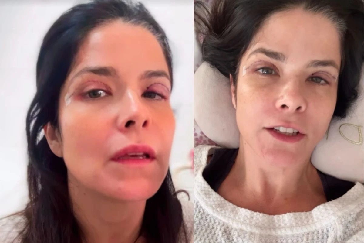Susto? Samara Felippo aparece acamada e com curativos após cirurgia