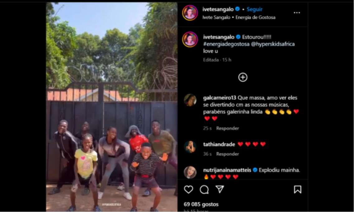 Crianças de Uganda viralizam com coreografia de 'Energia de Gostosa', de Ivete Sangalo