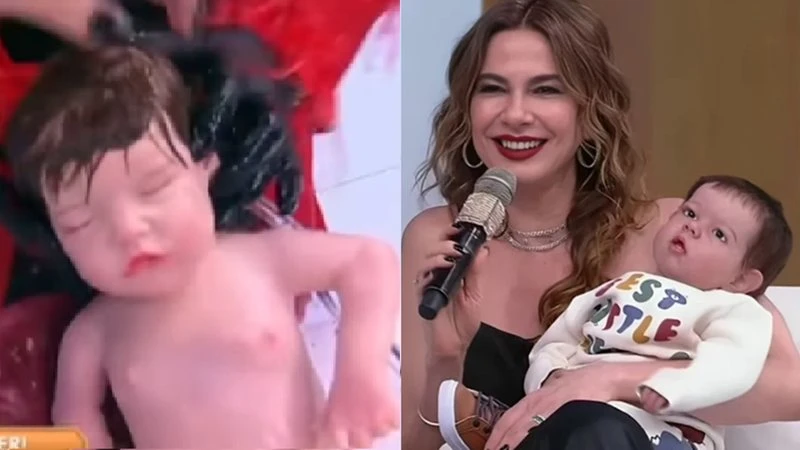 Luciana Gimenez assiste 'parto' de bebê reborn ao vivo e se emociona: 'Gente, ela é linda!'