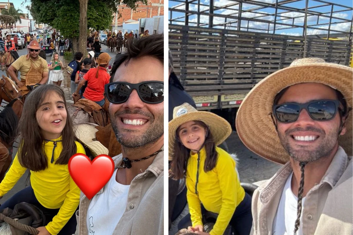 Montada a cavalo, filha de Ivete Sangalo participa da Festa do Vaqueiro no interior da Bahia
