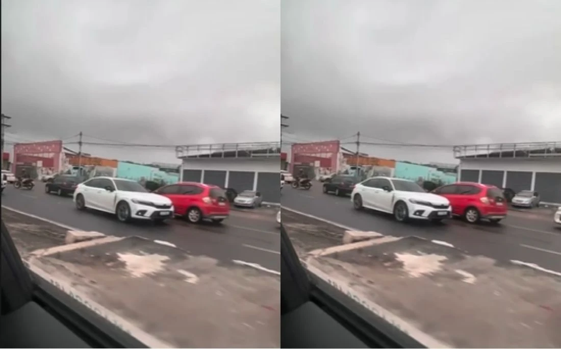 Carro entra na contramão em acesso à Estrada do Coco e  assusta motoristas