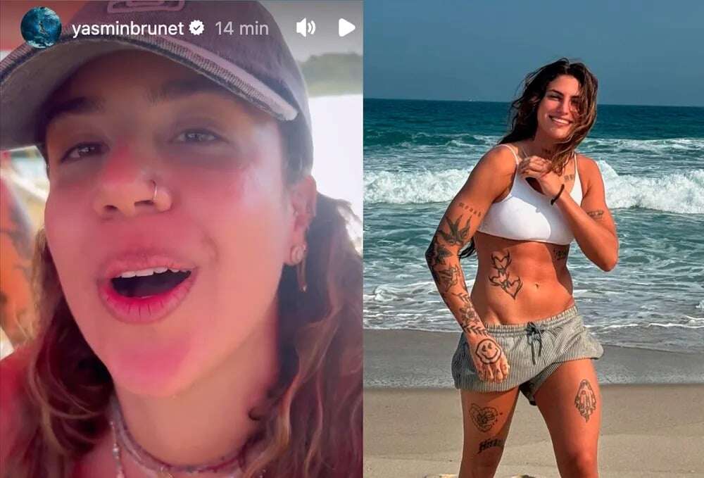 Yasmin Brunet e influenciadora curtem praia no sul da Bahia e fãs especulam namoro