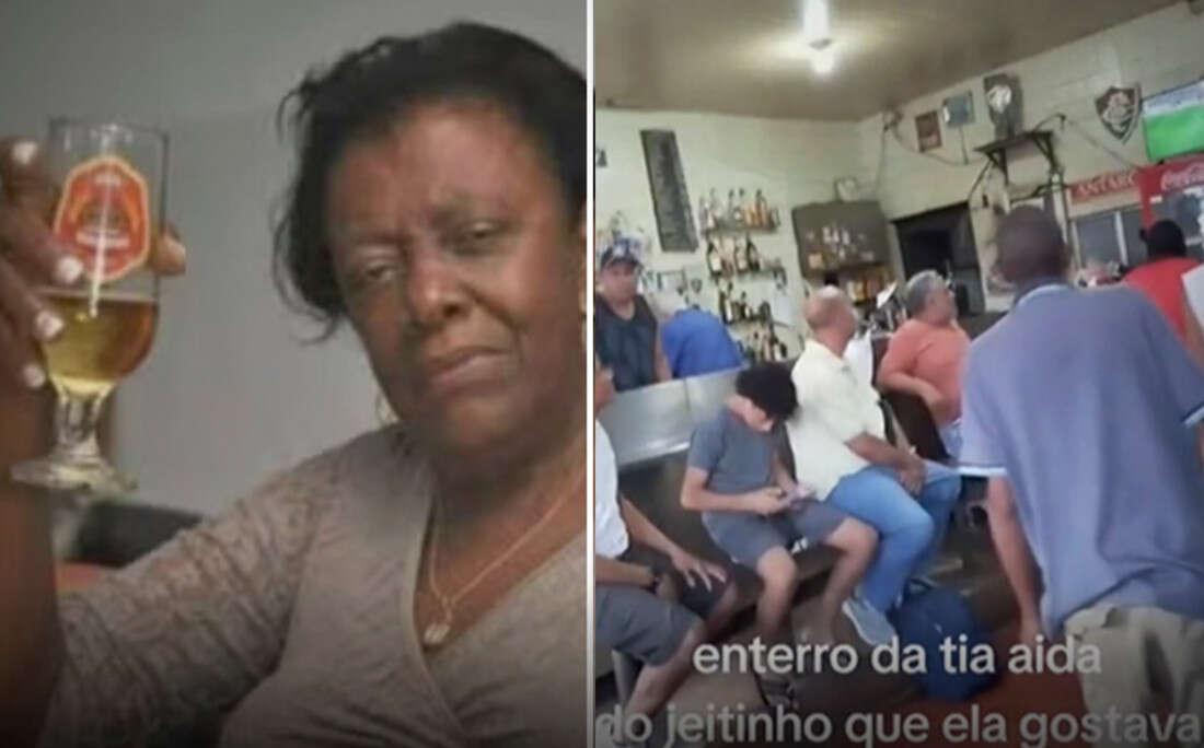 Família enterra idosa com litrão de cerveja e molha boca de falecida com a bebida