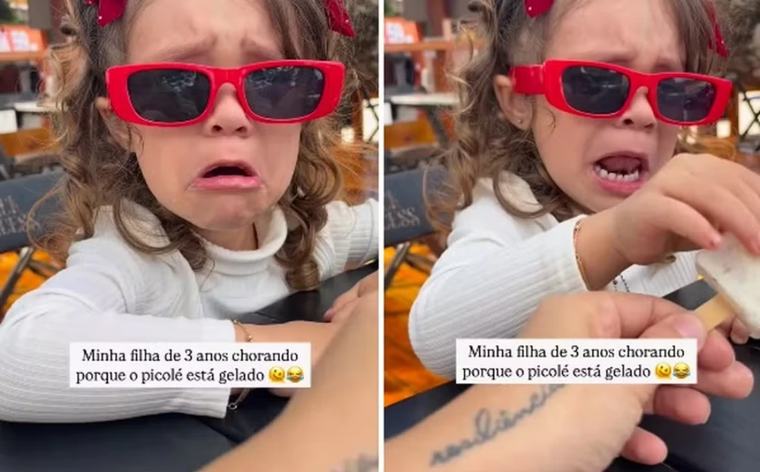 Menina viraliza após chorar porque o 'picolé estava gelado'