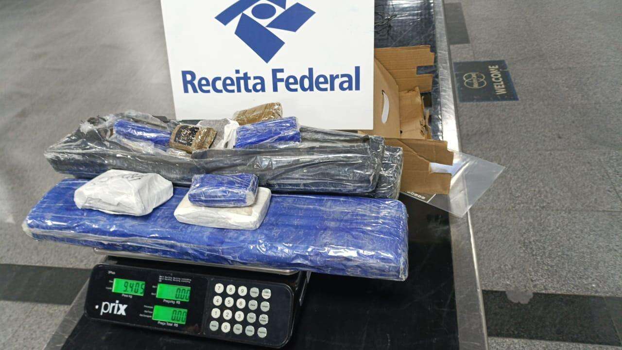 Receita apreende quase 10 kg de droga em mala de brasileiro que vinha de Lisboa