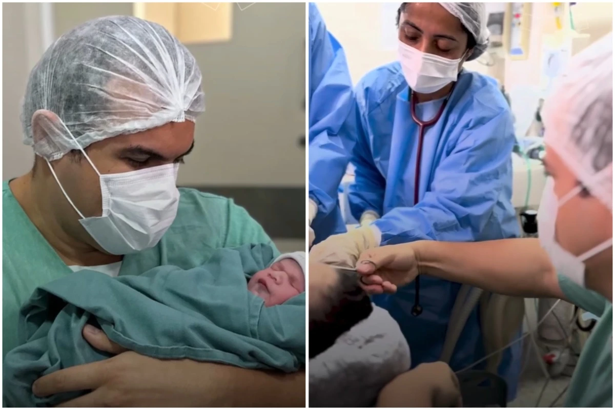 Vídeo: pai com deficiência visual acompanha nascimento da filha com narração de equipe médica