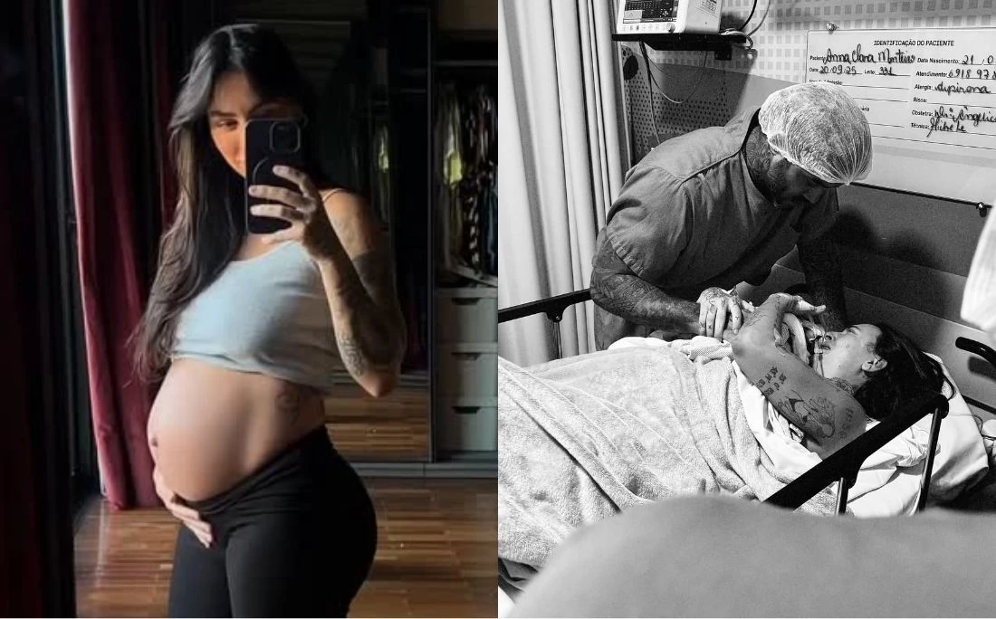 Clara Maia celebra ao pegar filho no colo após perda de gêmeo