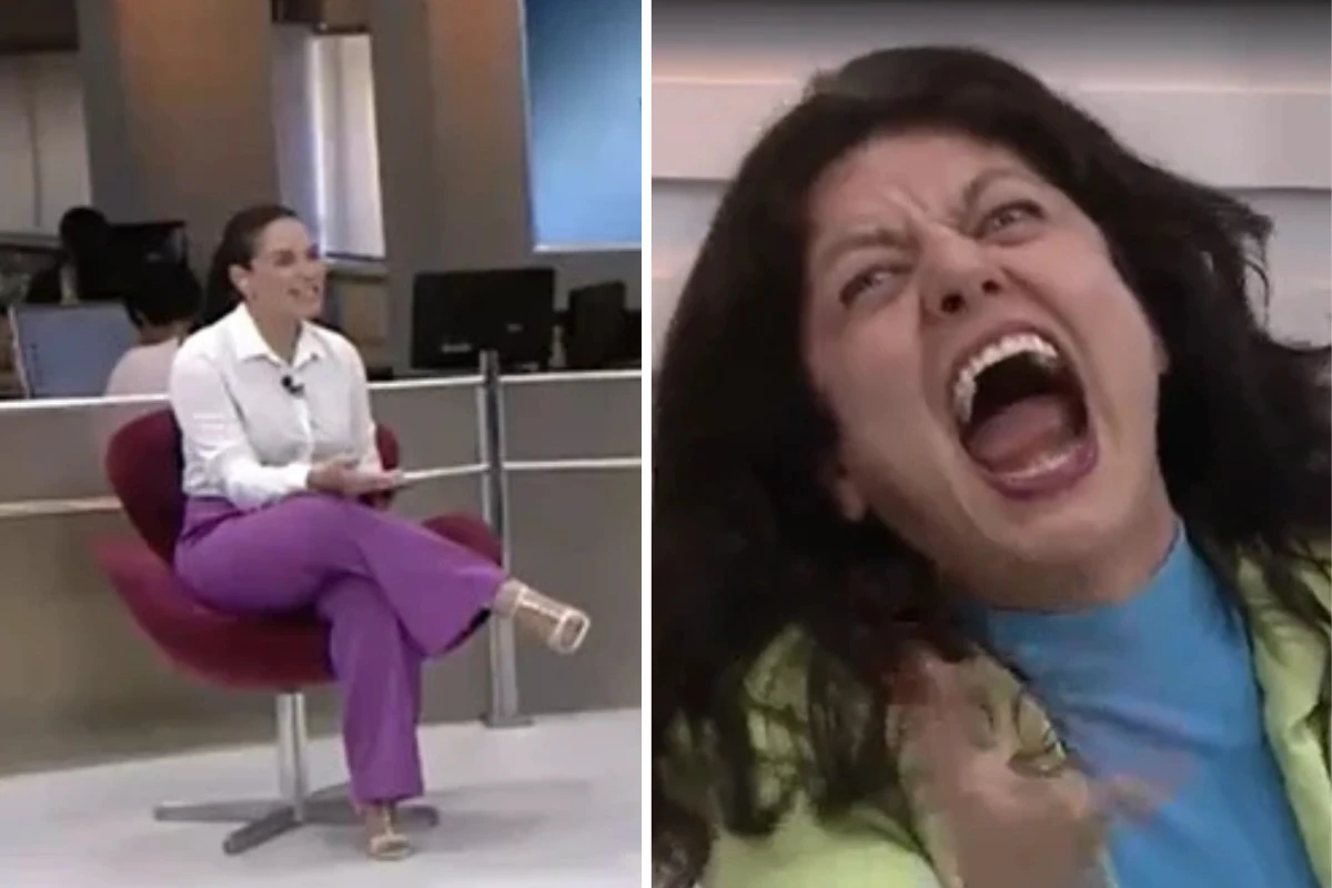 Apresentadora explica se esperava o gritão de entrevistada no telejornal