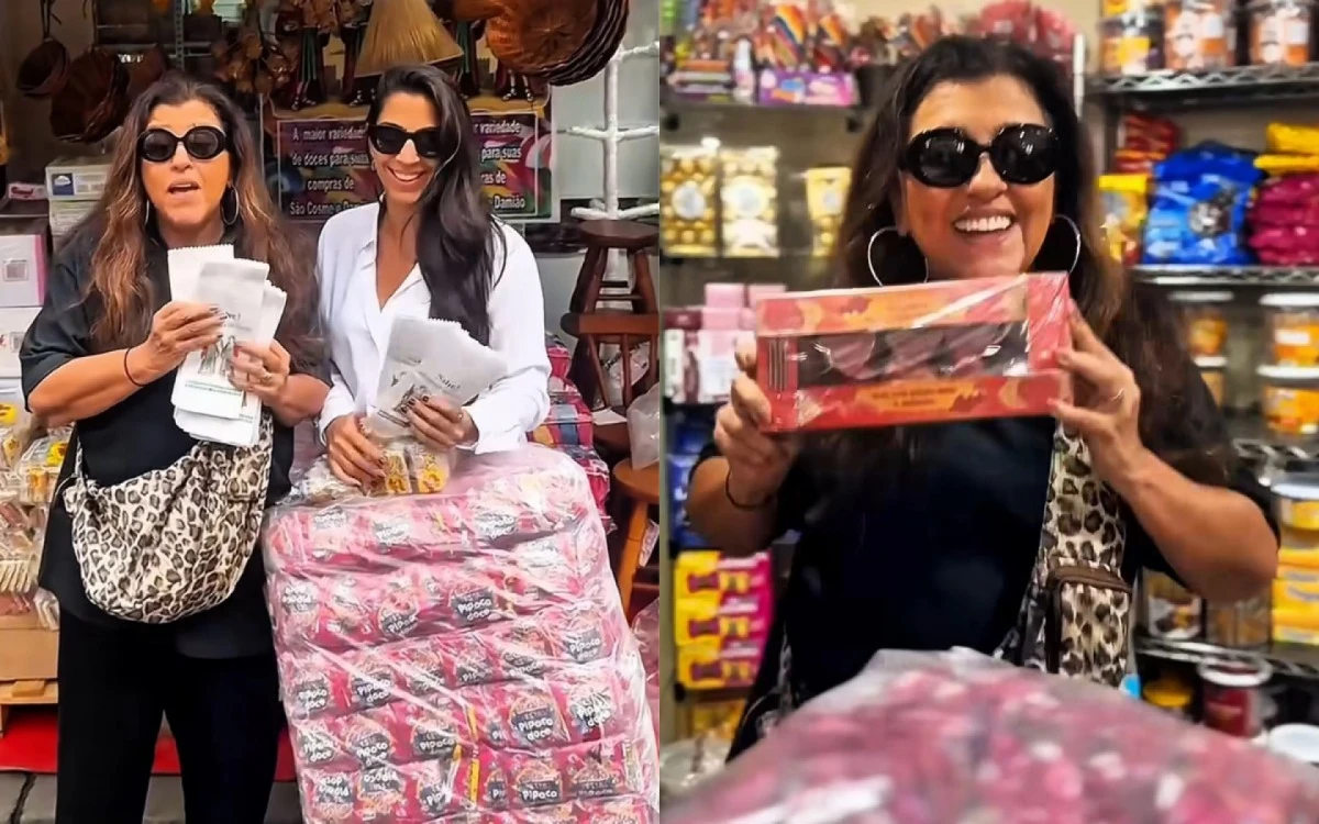 Regina Casé se emociona durante compra de doces de São Cosme e Damião: 'Recobrei meu ânimo'