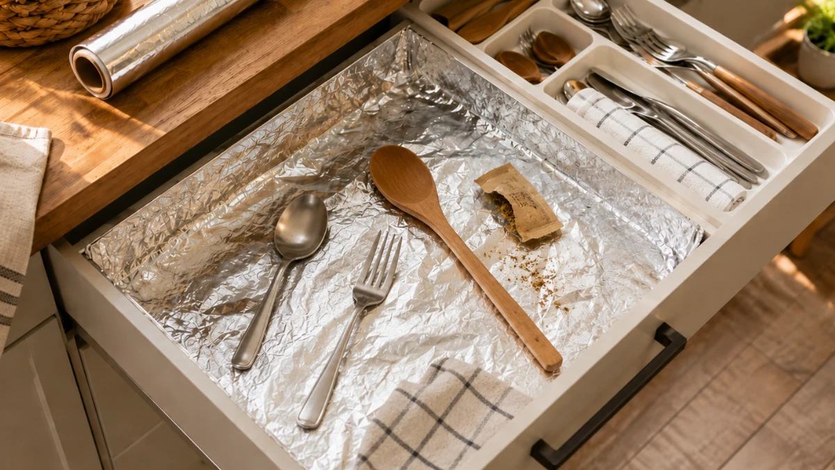 Coloque papel-alumínio na gaveta da cozinha: para que serve e quando você deve usar esse truque?