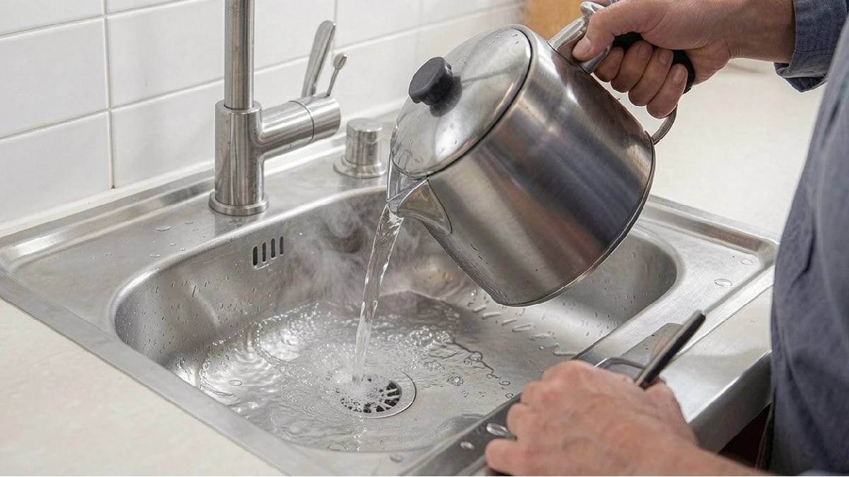 Colocar água quente com sal na pia: para que serve e por que é recomendado esse truque que resolve problema comum na cozinha