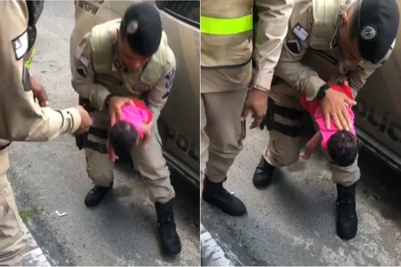 Policiais militares salvam bebê recém-nascido de engasgamento em Periperi