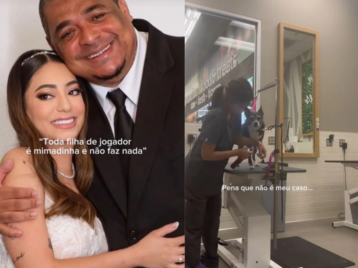 Filha de Vampeta mostra rotina em pet shop e nega ser 'mimadinha': 'Não é meu caso'