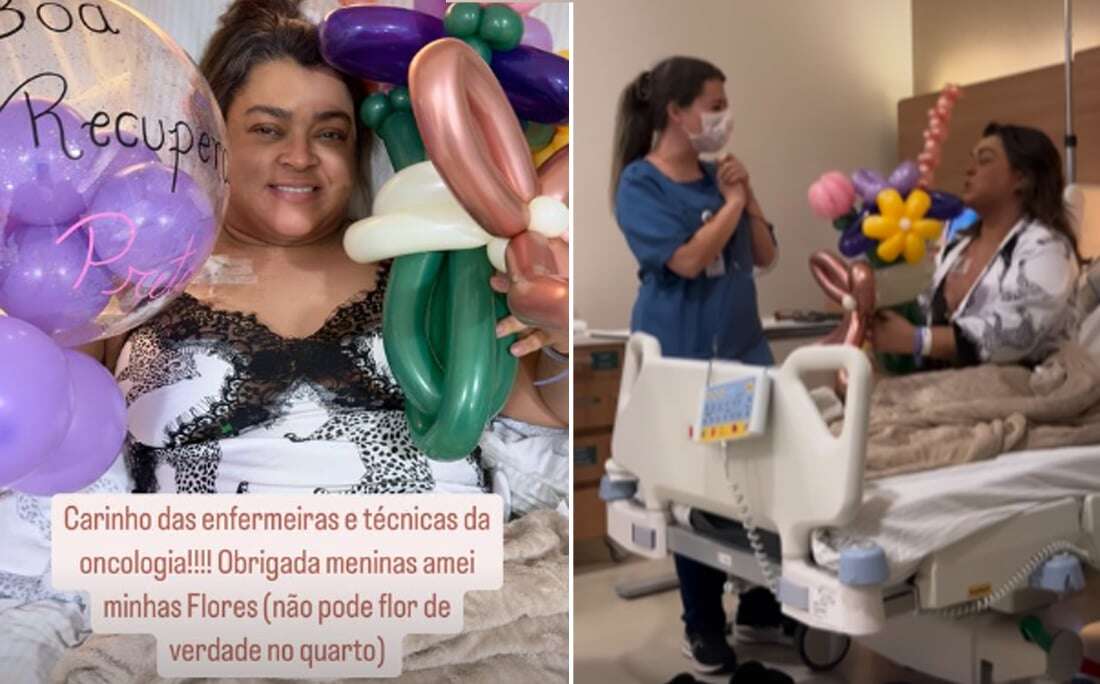 Preta Gil é surpreendida por buquê de flor especial em hospital; veja