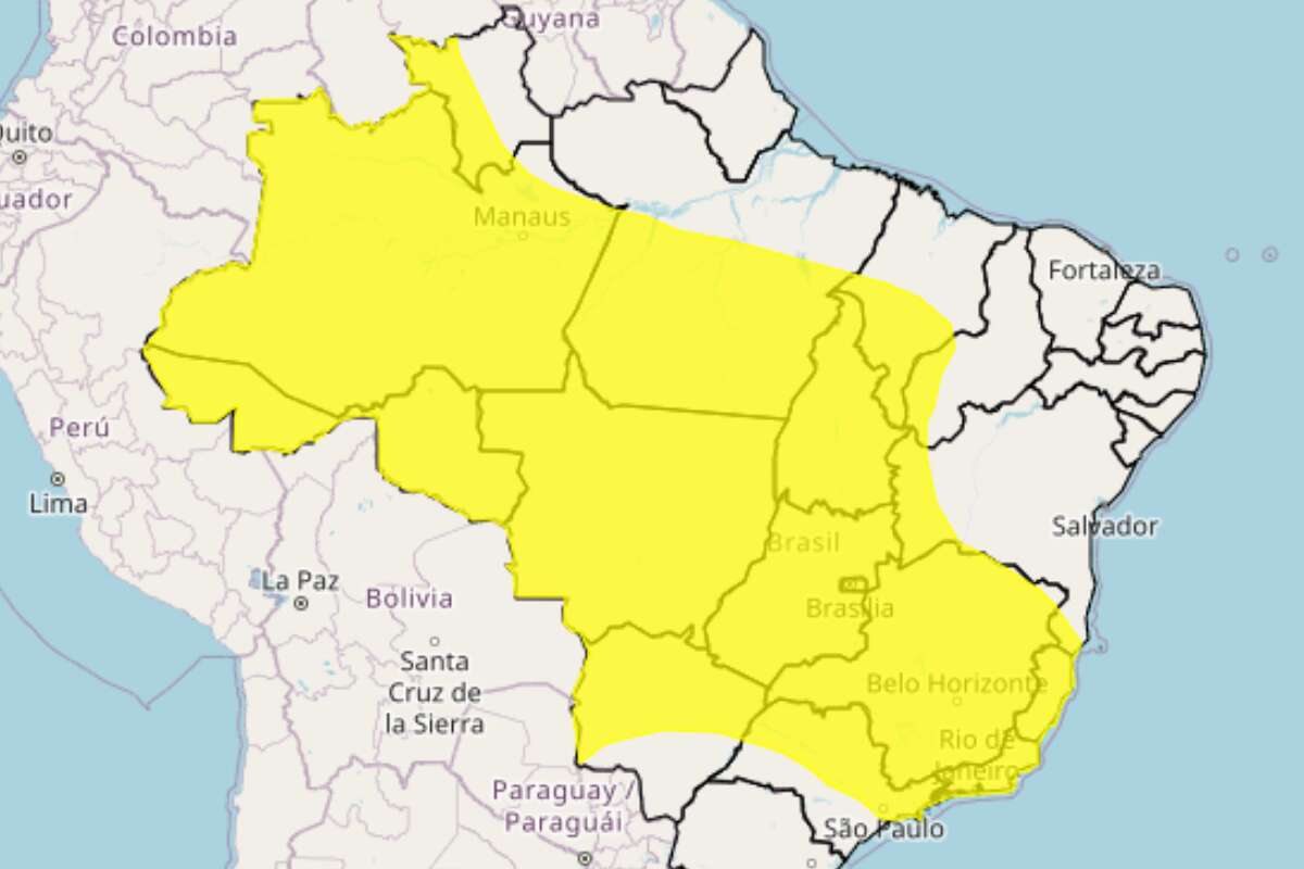 Inmet faz alerta de chuvas intensas para Bahia e mais 15 estados