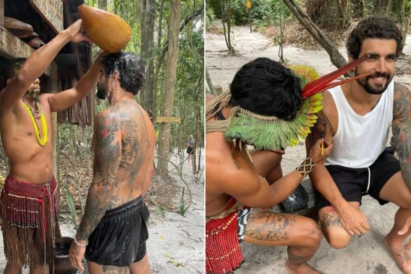 Caio Castro visita terra indígena na Bahia: ‘Inexplicável’