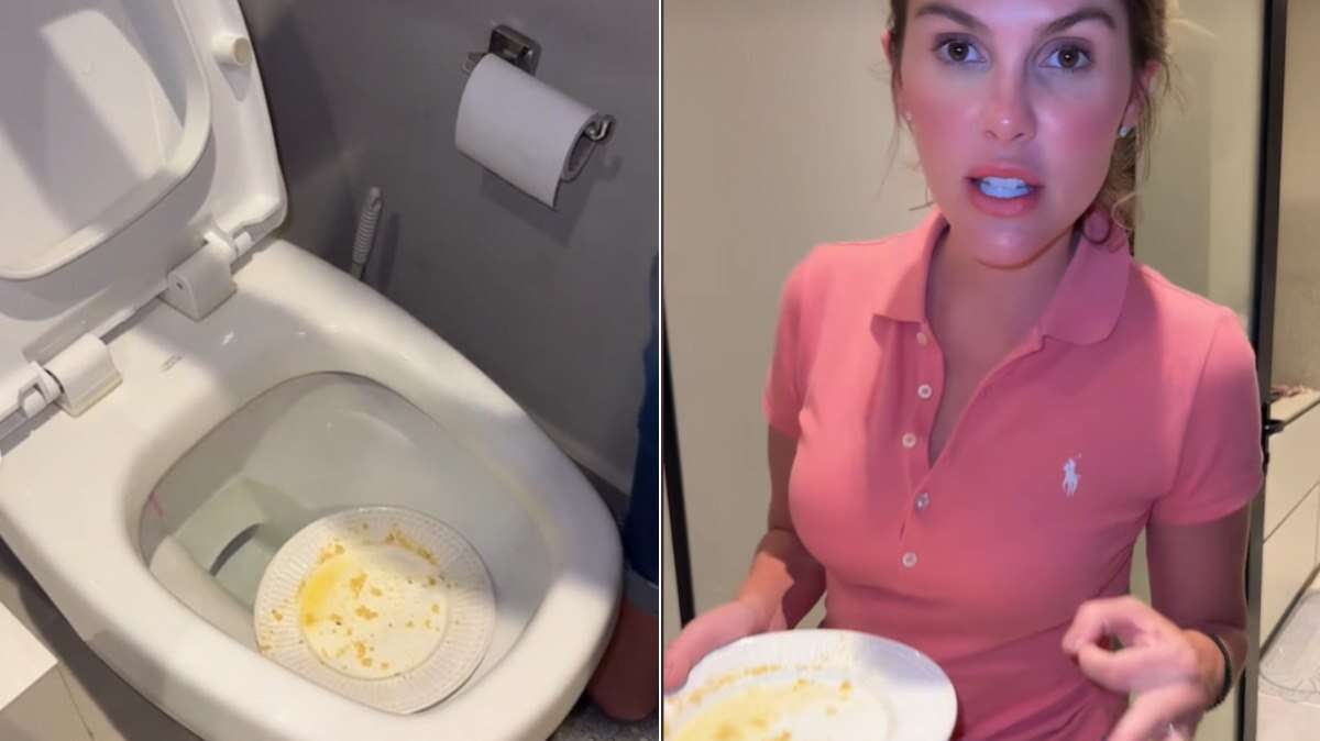 Bárbara Evans lava prato em vaso sanitário de casa; veja vídeo