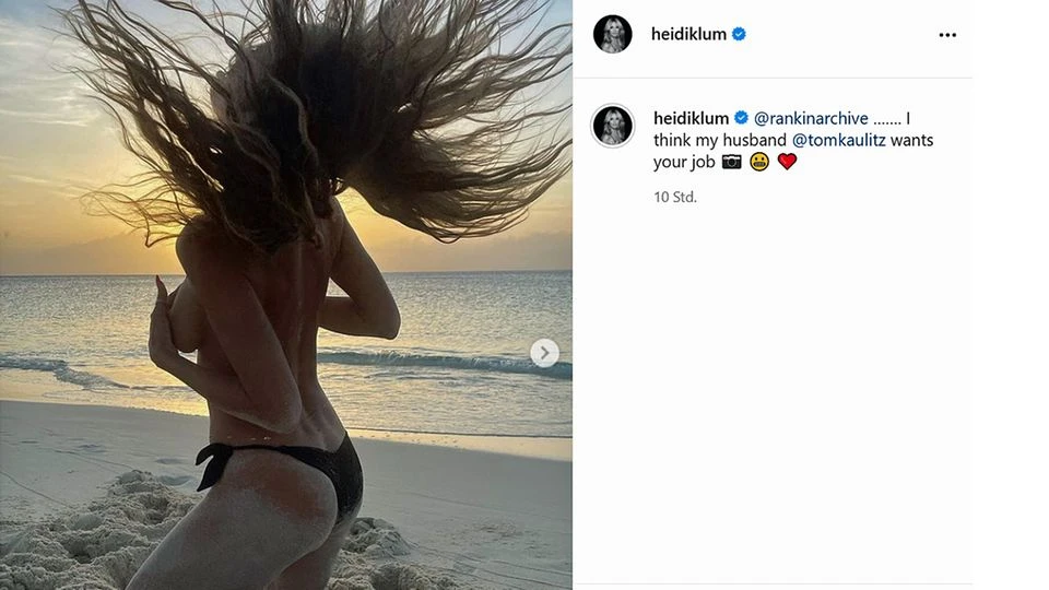 Völlig losgelöst: Heidi Klum tanzt halbnackt am Strand