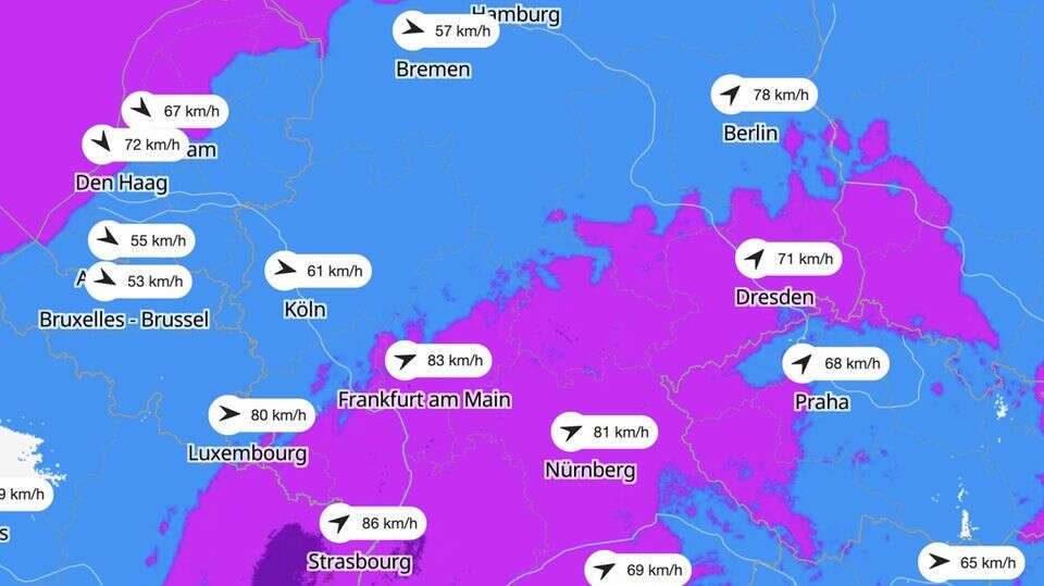 Unwetterwarnung Karte zeigt, wo Ex-Hurrikan 