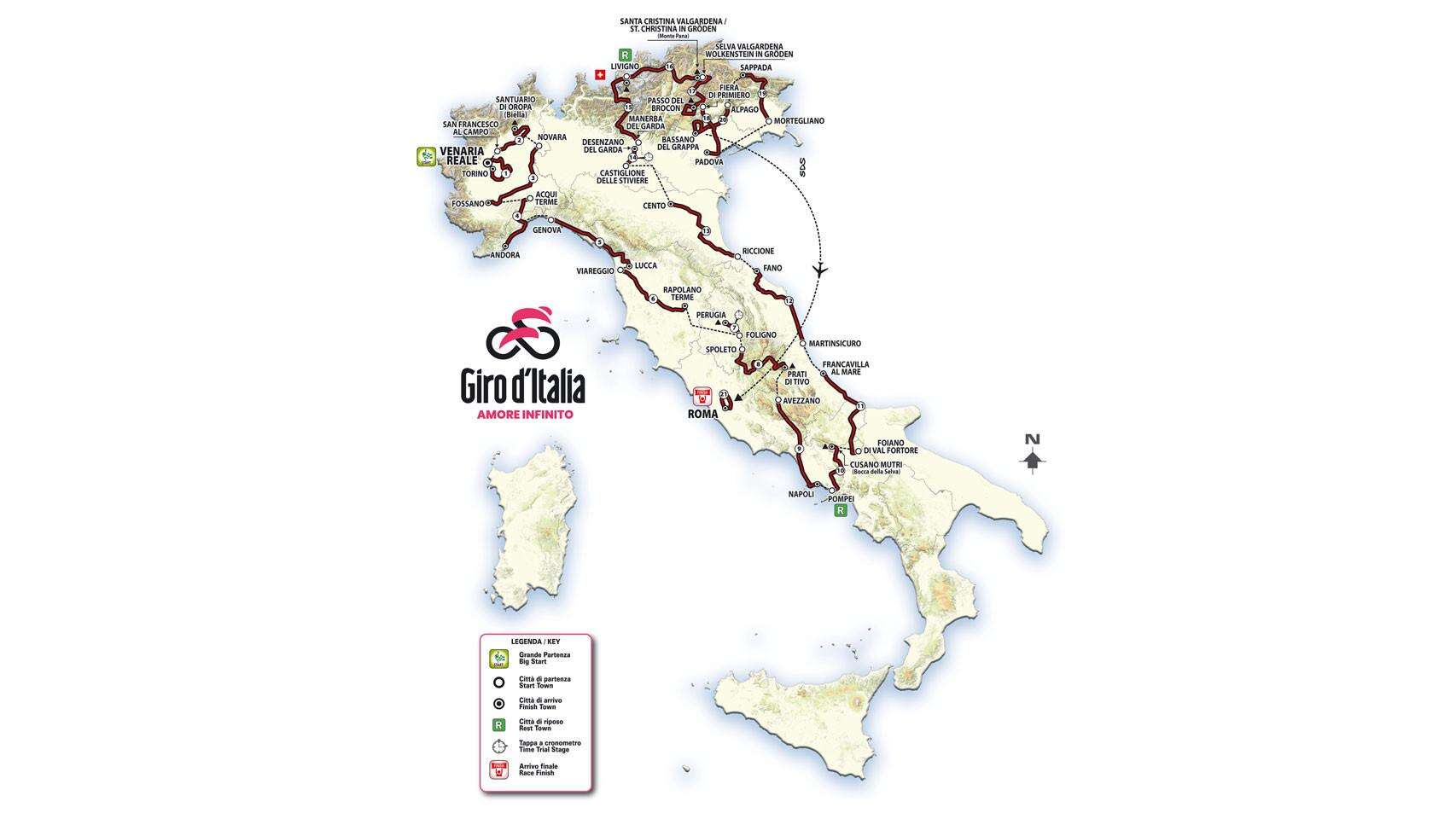 Así son las 21 etapas del Giro de Italia 2024 recorrido, fechas