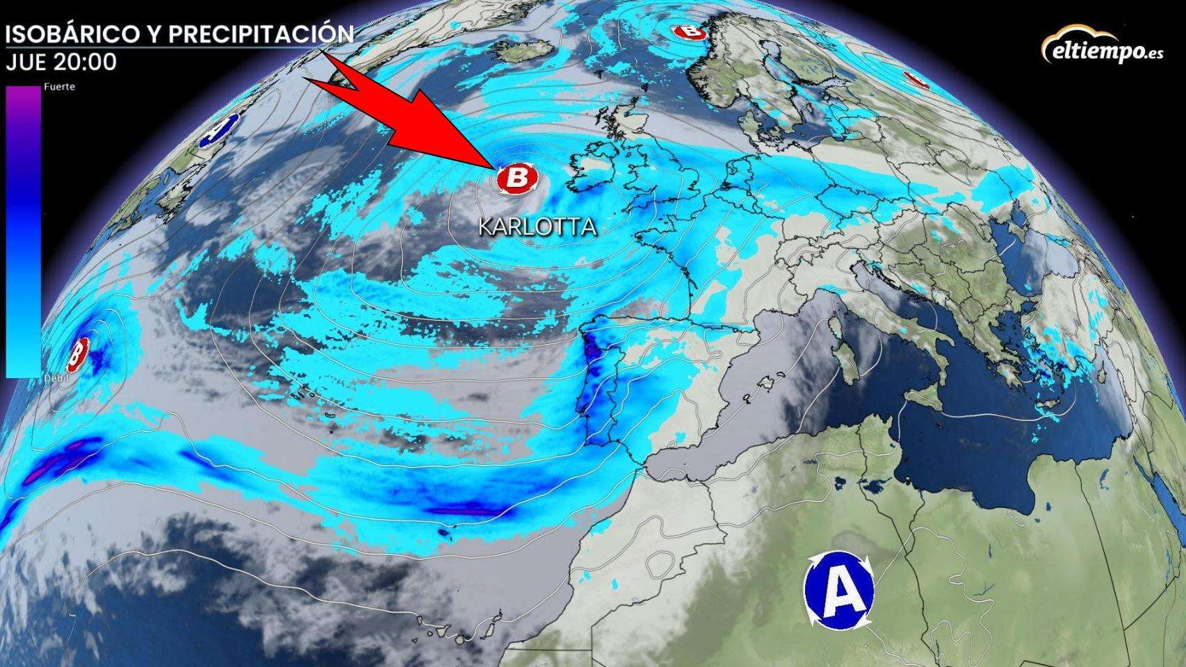 Ya está aquí la borrasca Karlotta: Aemet avisa a España por lluvia y vientos de 110 km/h en estas zonas