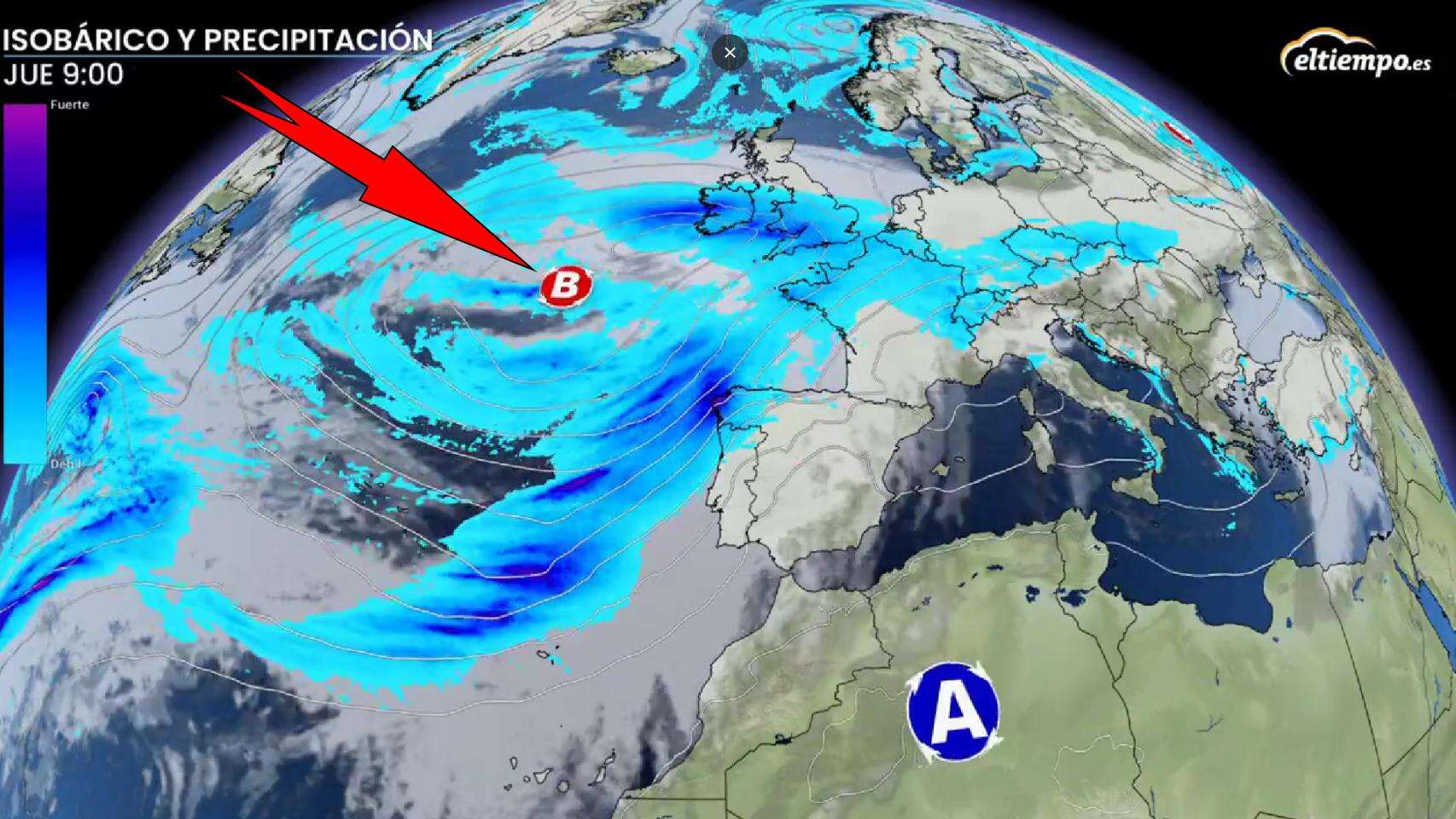 Aemet alerta a España por la borrasca Karlotta: esta es la zona que se librará de las lluvias torrenciales