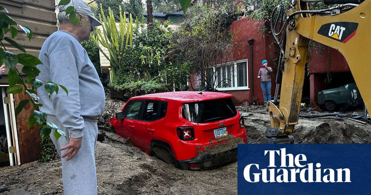 Storm-fueled mud submerges roads in California town hit by LA wildfires