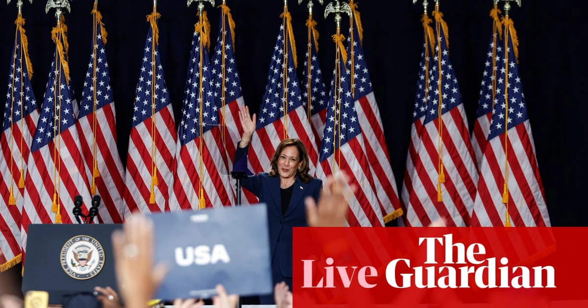 Trump to turn fire on Harris in his first rally since Biden dropped out of race – US elections live