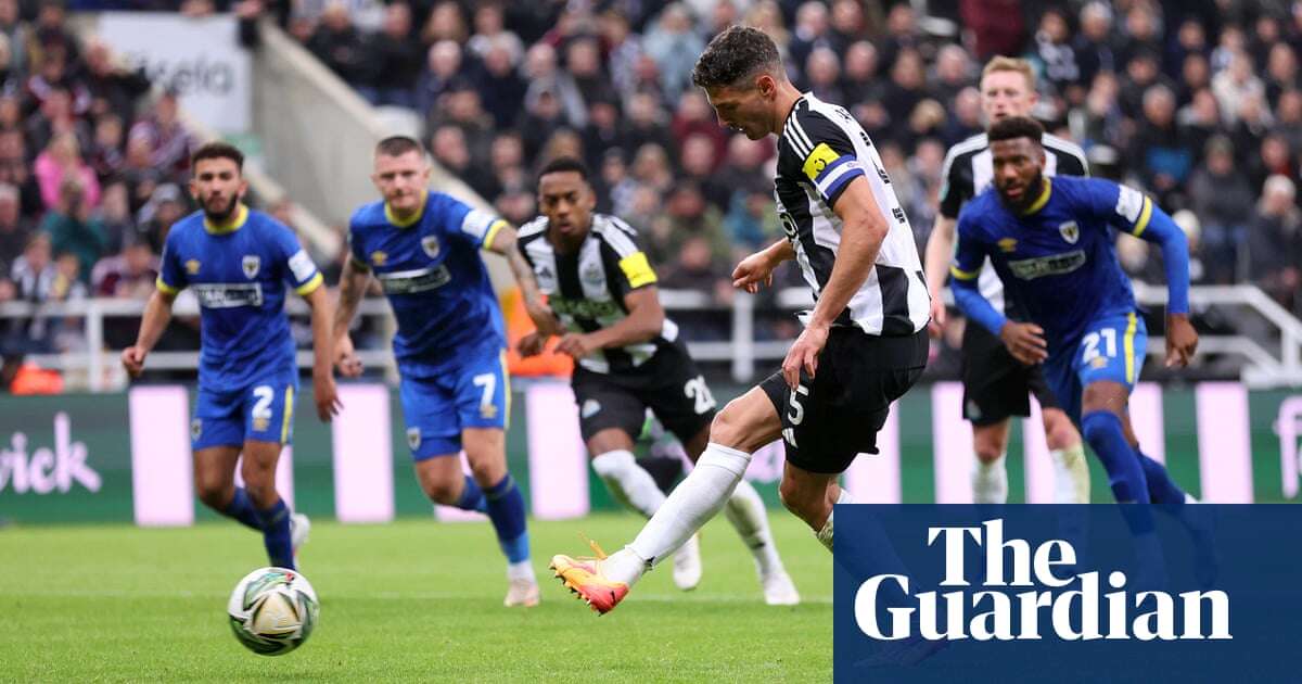 Fabian Schär on target for Newcastle to deny AFC Wimbledon’s defensive efforts