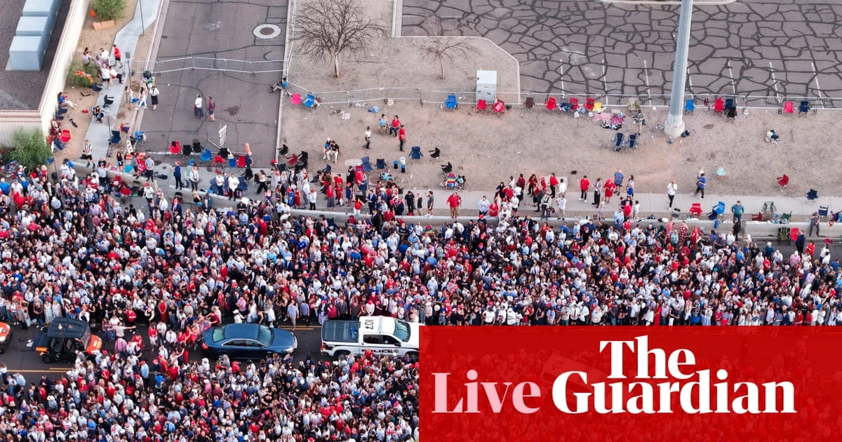 Charlie Kirk memorial: Trump and Vance to join tens of thousands of people at service for rightwing activist – US politics live
