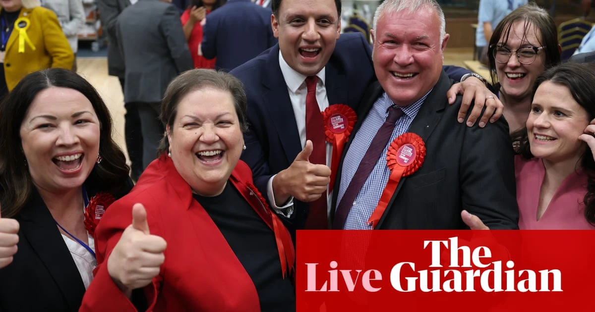 Starmer hails Labour victory after surprise win in Hamilton byelection for Scottish parliament – UK politics live