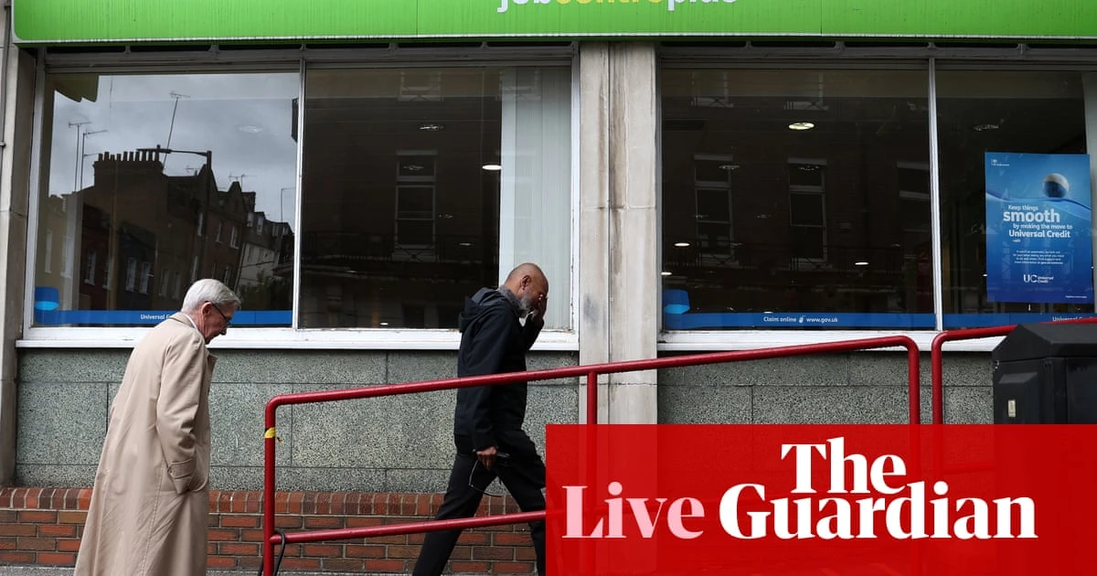 UK wage growth slows and vacancies drop, as labour market cools – business live