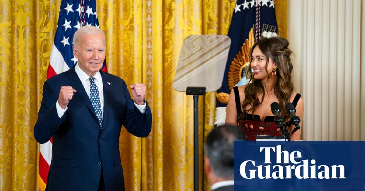 'Can you get me a job?' Biden jokes with Jessica Alba about leaving White House – video