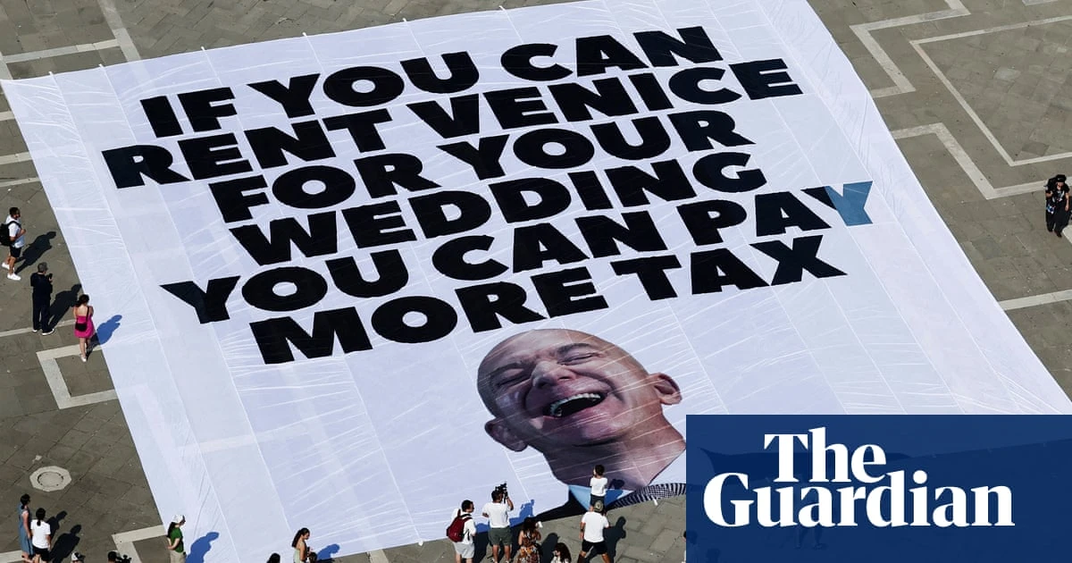 Inside the No Space for Bezos movement: ‘One man rents a city for three days? That’s obscene’