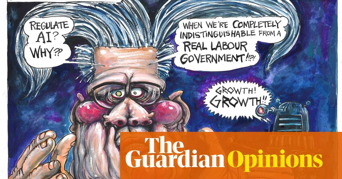 Martin Rowson on Starmer aligning with the US in refusing to sign the Paris declaration on AI – cartoon