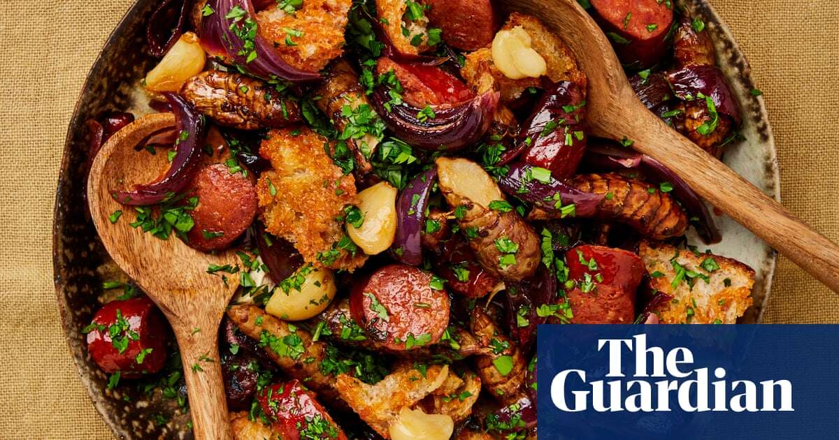 José Pizarro’s recipe for jerusalem artichoke, chorizo and bread bake