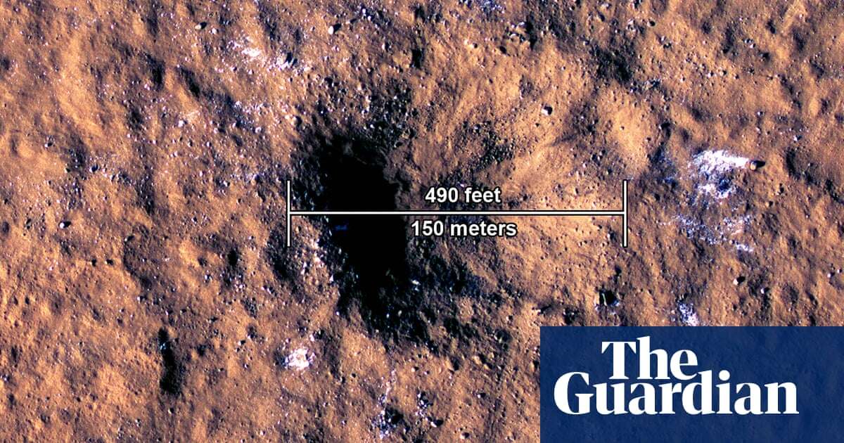 Space Mars spacecraft record meteor strikes that made craters hundreds of feet wide