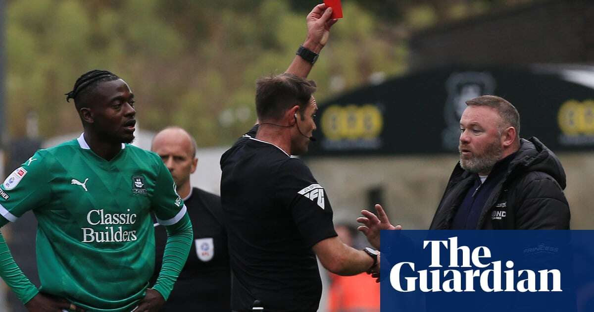 Championship roundup: Wayne Rooney sent off in late Plymouth drama