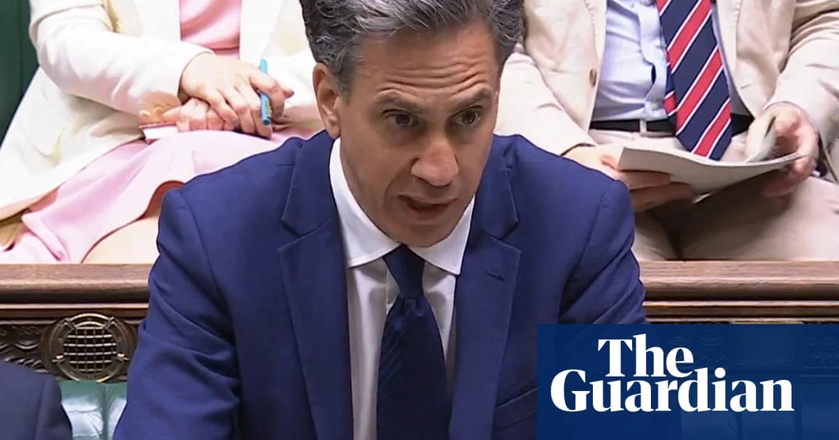 Ed Miliband delivers defiant defence of Britain’s role in tackling climate crisis