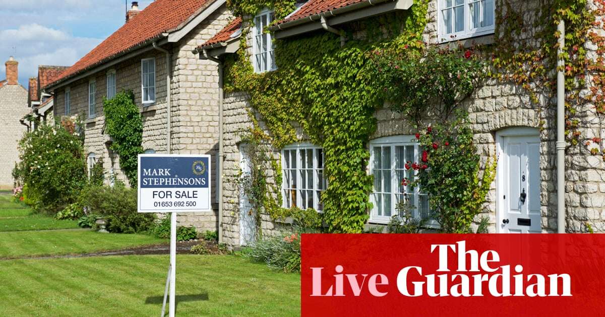 UK house prices rise for third month running, close to record high – business live