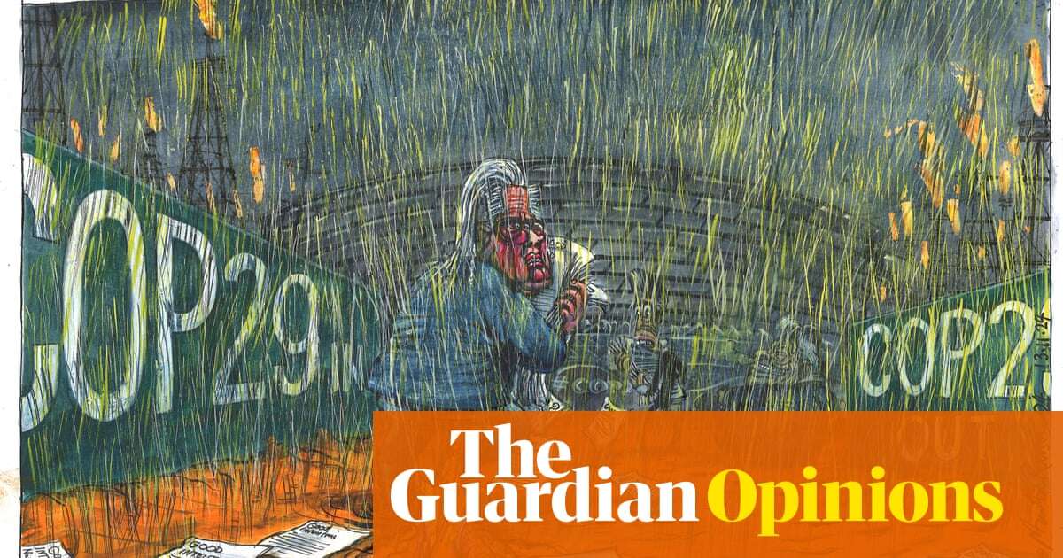 Martin Rowson on Keir Starmer’s appearance at Cop29 – cartoon