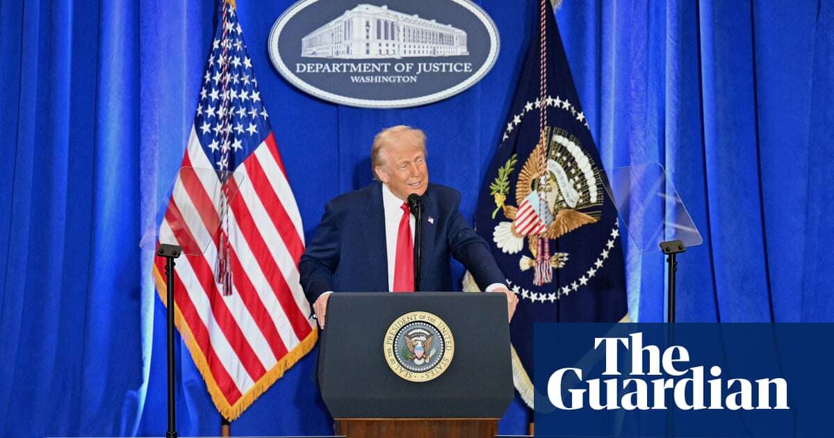 Donald Trump vows to 'expel rogue actors' in speech at US justice department – video