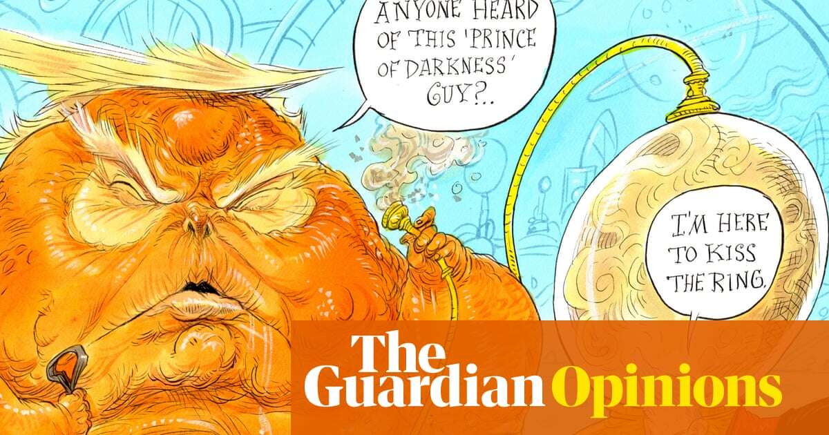 Chris Riddell on how Peter Mandelson’s meeting with Donald ‘Jabba the Hut’ Trump might go – cartoon