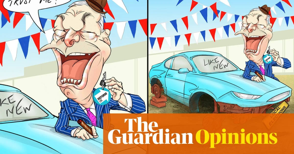 Nicola Jennings on Nigel Farage’s pitch to voters at the local elections – cartoon