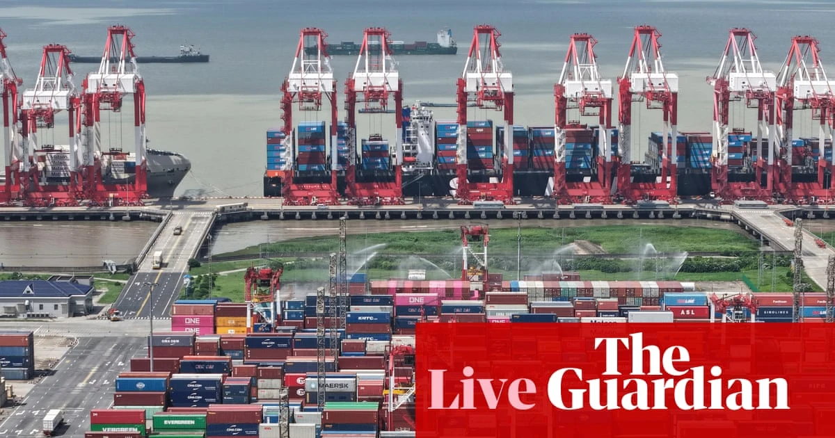 Asian stocks tumble on fresh US-China trade spat; Chinese exports top forecasts – business live