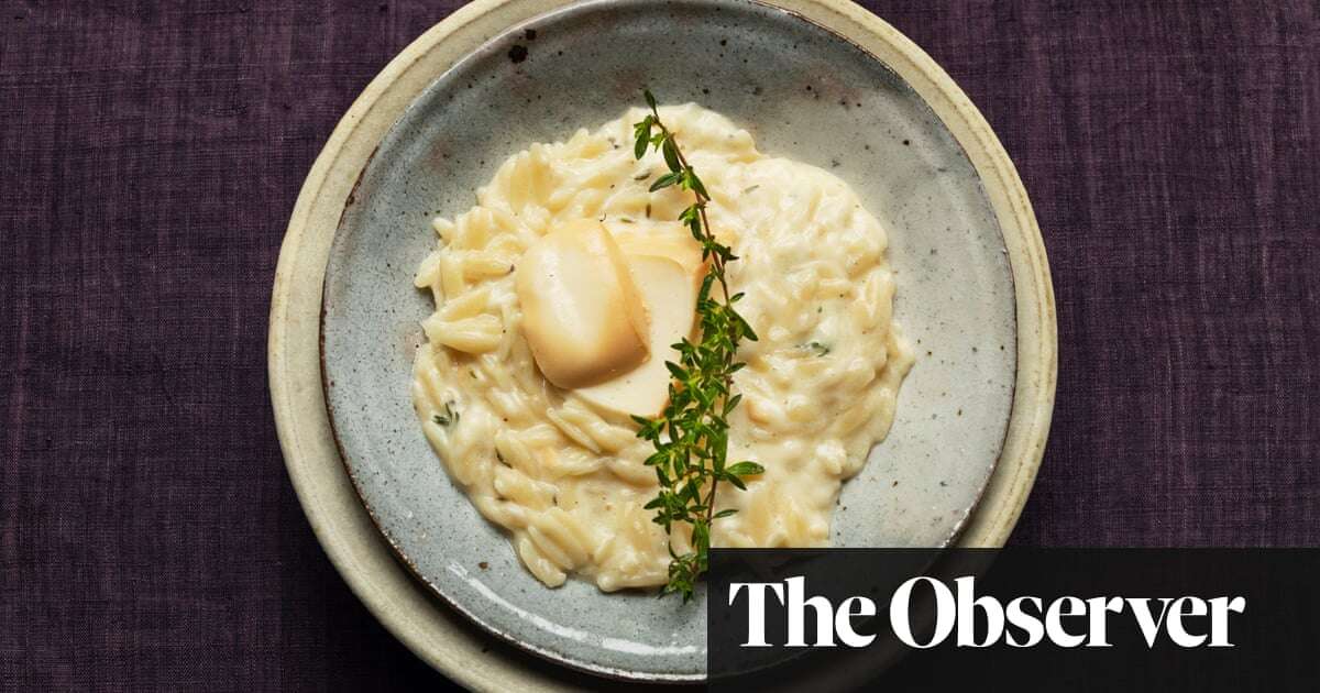 Nigel Slater’s recipe for orzo, smoked mozzarella and thyme