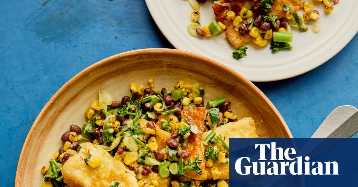 Rukmini Iyer’s quick and easy recipe for charred corn salad with halloumi, broccoli and black beans | Quick and easy